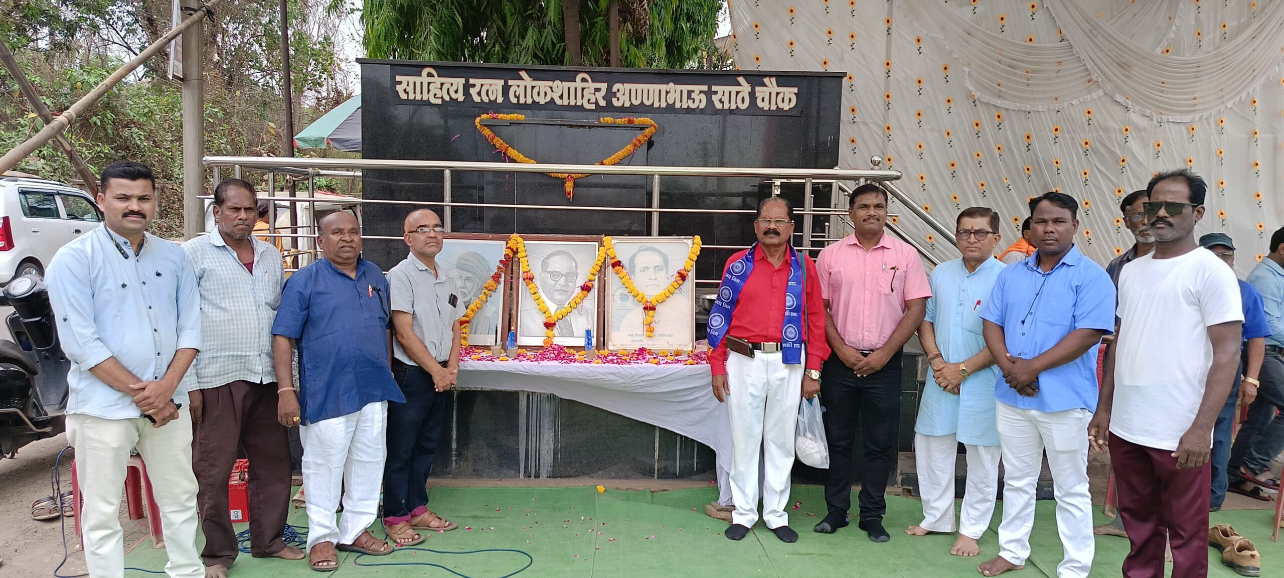 अण्णा भाऊ साठे चौकात डॉ. बाबासाहेब आंबेडकरांची १३४ वी जयंती उत्साहात